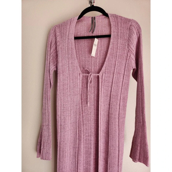 NWT By Anthropologie Long Shine Cardigan Sweater Size S Pink - Picture 5 of 12
